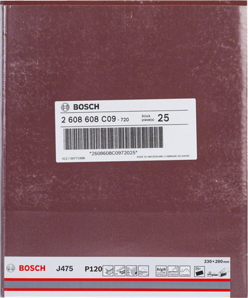 Pachet de foi abrazive Bosch J475 P120.