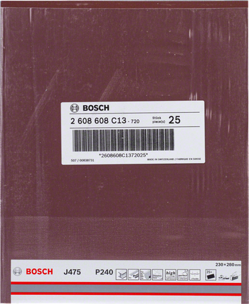 Foaie abrazivă Bosch J475, granulație P240, 230x280 mm.