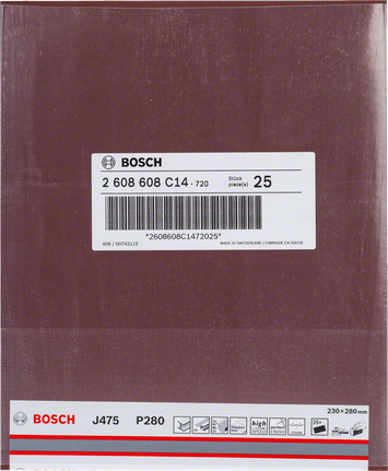 Foaie abrazivă Bosch J475 230x280 mm, granulație 280.