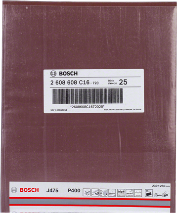 Foaie abrazivă Bosch J475 P400 230x280 mm.