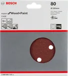 Foi abrazive Bosch C430, pachet de 5 bucăți, 150 mm, granulație 80.