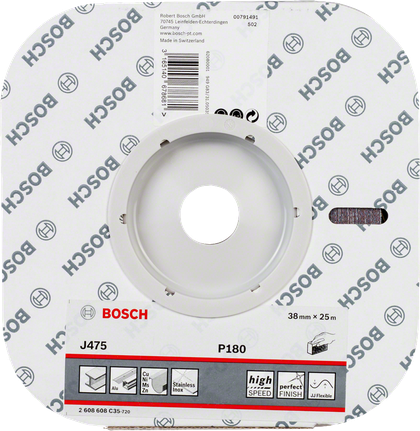 Rolă abrazivă Bosch J475, 38 mm x 25 m, granulație 180.