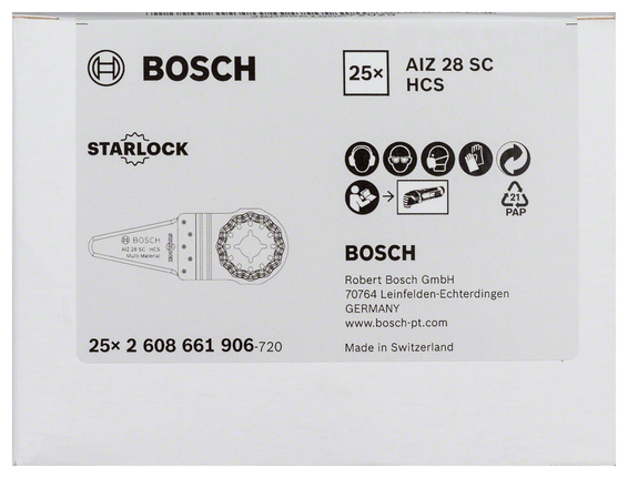 Cuțit universal pentru rosturi Bosch AIZ 28 SC HCS, pachet de 25.