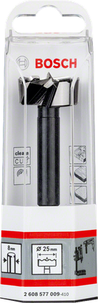 Burghiu Bosch Forstner de 25 mm pentru găuri plate și curate.