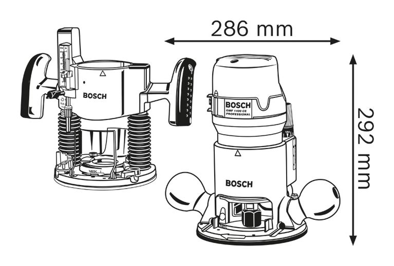 Diagrama dimensiunilor routerului.
