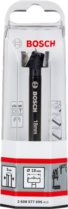 Burghiu Bosch Forstner de 18 mm pentru găurire precisă în lemn.