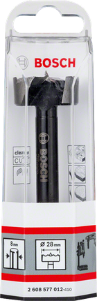 Burghiu Bosch Forstner de 28 mm pentru găurire curată în lemn.