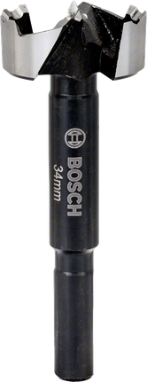 Burghiu Bosch Forstner de 34 mm pentru găurire precisă în lemn.