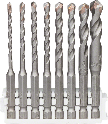 Set de 8 burghie ceramice Bosch Hex-9 pentru plăci ceramice.