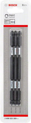 Biți de șurubelniță Bosch Impact Control, pachet de 3 bucăți.