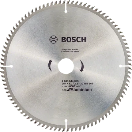 Lamă de ferăstrău circular Bosch pentru tăierea aluminiului.