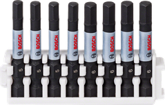 Pachet de biți Bosch Impact Control Power, 8 bucăți HEX5 HEX6.