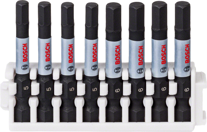 Pachet de biți Bosch Impact Control Power, 8 bucăți HEX5 HEX6.