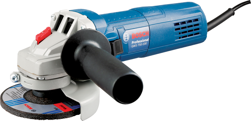 Polizor unghiular Bosch GWS 750-100 cu mâner lateral.