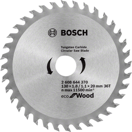 Lamă de ferăstrău circular Bosch Eco pentru lemn 130 mm.