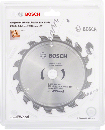 Lamă de ferăstrău circular Bosch Eco pentru lemn, diametru 160 mm.