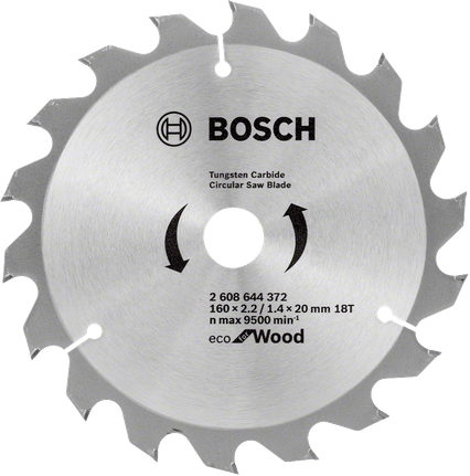 Lamă de ferăstrău circular Bosch Eco pentru lemn 160 mm.