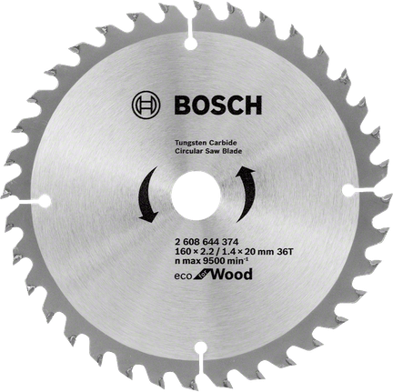Lamă de ferăstrău circular Bosch Eco pentru lemn, 160 mm.