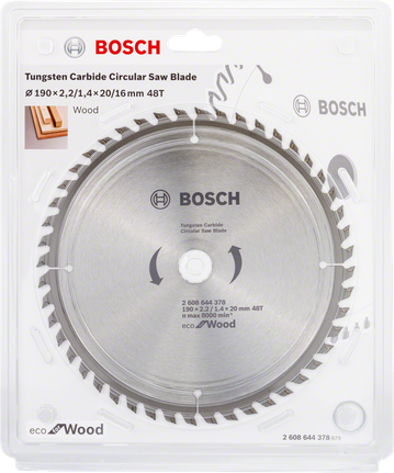 Lamă de ferăstrău circular Bosch Eco pentru lemn 190 mm.