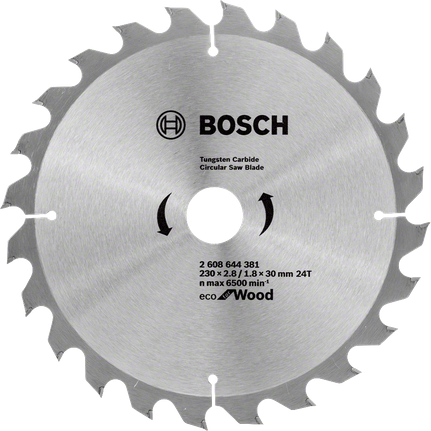 Lamă de ferăstrău circular Bosch Eco pentru lemn 230 mm.