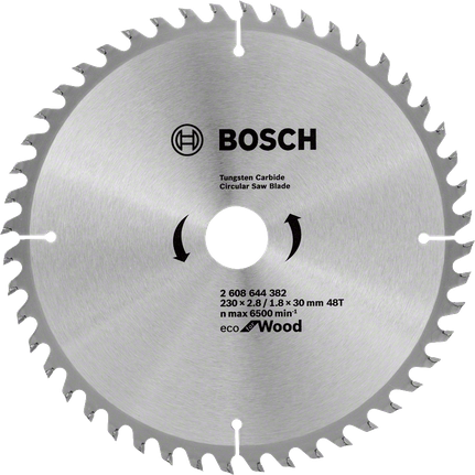Lamă de ferăstrău circular Bosch Eco pentru lemn, diametru 230 mm.