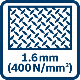 Tăiere în oţel (400 N/mm²) până la 1,6 mm 