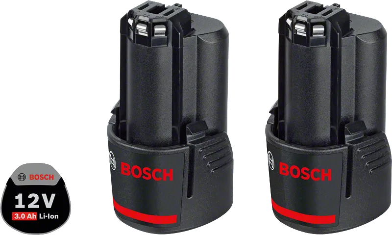 Pachet de baterii Bosch 12V 3.0Ah GBA, design compact.