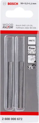 Cuțit de rindea Bosch de 56 mm din carbură de tungsten.