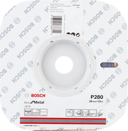 Rolă abrazivă Bosch J475 P280 pentru metal, 38 mm x 25 m.