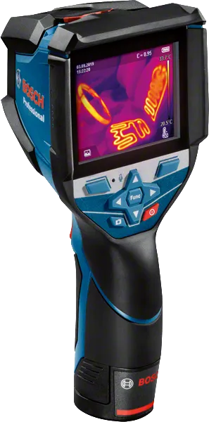 Termocameră Bosch GTC 600 C cu afișaj de imagine termică.