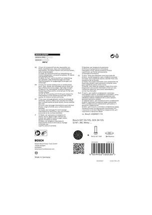 Disc abraziv multigăuri Bosch EXPERT 125 mm.