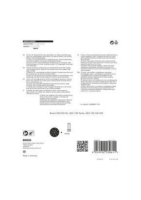 Disc abraziv multigăuri Bosch EXPERT de 150 mm.