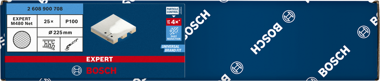 Plasă de șlefuit Bosch EXPERT M480 225 mm G100, pachet de 25.