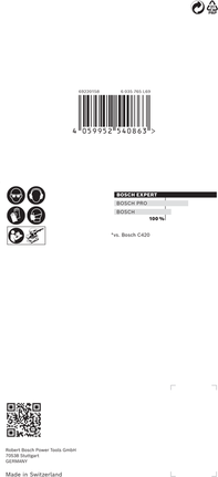 Plasă de șlefuit Bosch EXPERT M480 93 x 186 mm G 220, pachet de 10.