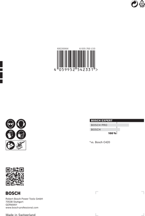Șmirghel Bosch EXPERT C470 115 x 107 mm, granulație 240, 10 buc.