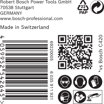 Șmirghel Bosch C470 93 mm G 40.