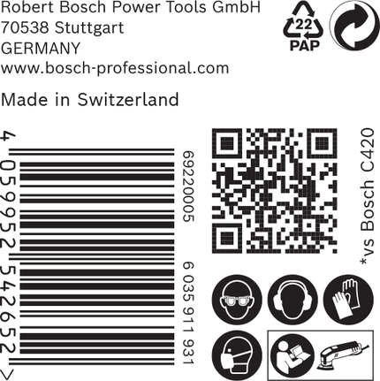Ambalaj șmirghel Bosch C470 93 mm.