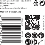 Etichetă cu pictograme de siguranță pentru șmirghel Bosch EXPERT C470.