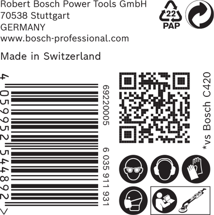 Șmirghel pentru gips-carton Bosch EXPERT C470, 225 mm, cu 19 găuri.