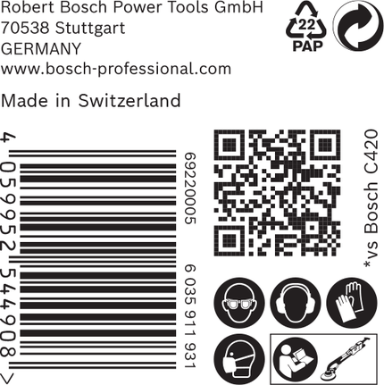 Șmirghel Bosch C470 225 mm cu 19 găuri pentru șlefuitoare de gips-carton.