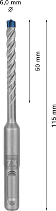 Burghiu pentru ciocan rotopercutor Bosch EXPERT SDS plus-7X 6 x 115 mm.