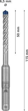Burghiu pentru ciocan rotopercutor Bosch EXPERT SDS plus-7X 6,5 x 115 mm.