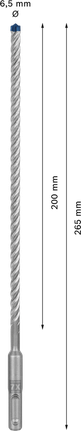 Burghiu cu percuție Bosch SDS plus-7X 6,5 x 265 mm.