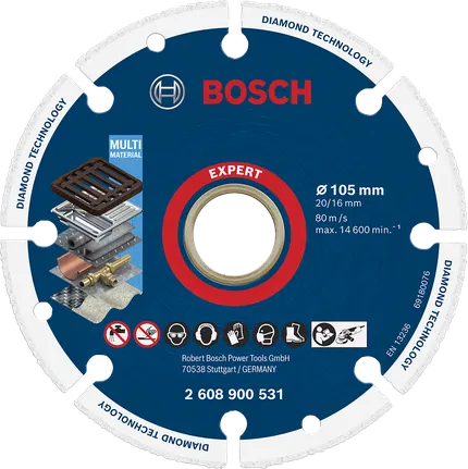 Disc diamantat de tăiere pentru metal Bosch EXPERT, 105 mm.