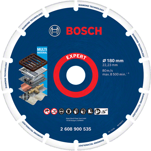 Disc diamantat de tăiere Bosch Expert pentru materiale multiple.