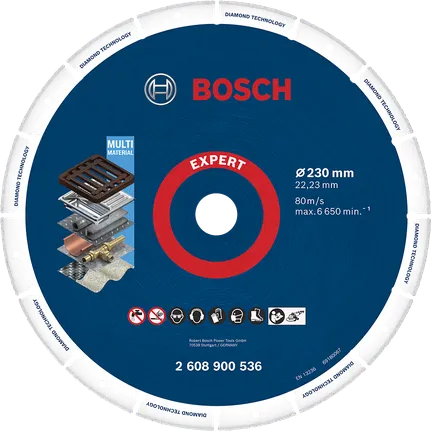Disc de tăiere diamantat multimaterial Bosch Expert, 230 mm.