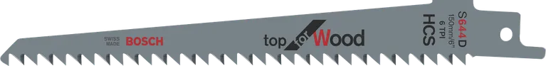 Lamă de ferăstrău pendular Bosch S644D pentru tăiere rapidă a lemnului.