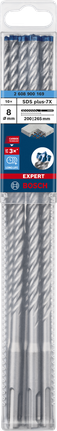 Set de burghie pentru percuție ciocan Bosch EXPERT SDS plus-7X 8 mm, 10 piese.