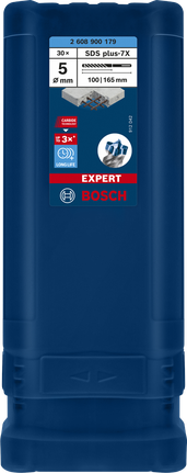 Set de burghie pentru percuție ciocan rotopercutoare Bosch EXPERT SDS plus-7X 5 mm, 30 de piese.