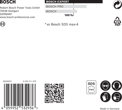 Ambalaj pentru burghiu cu ciocan Bosch EXPERT SDS max-8X.